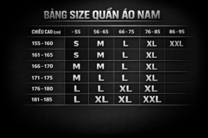 bảng size quần áo KEOKEO